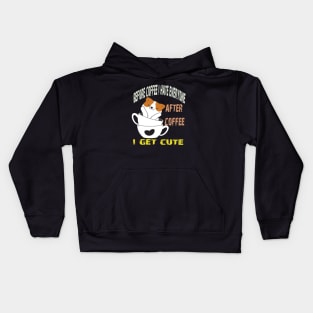 before coffe i hate everyone Kids Hoodie